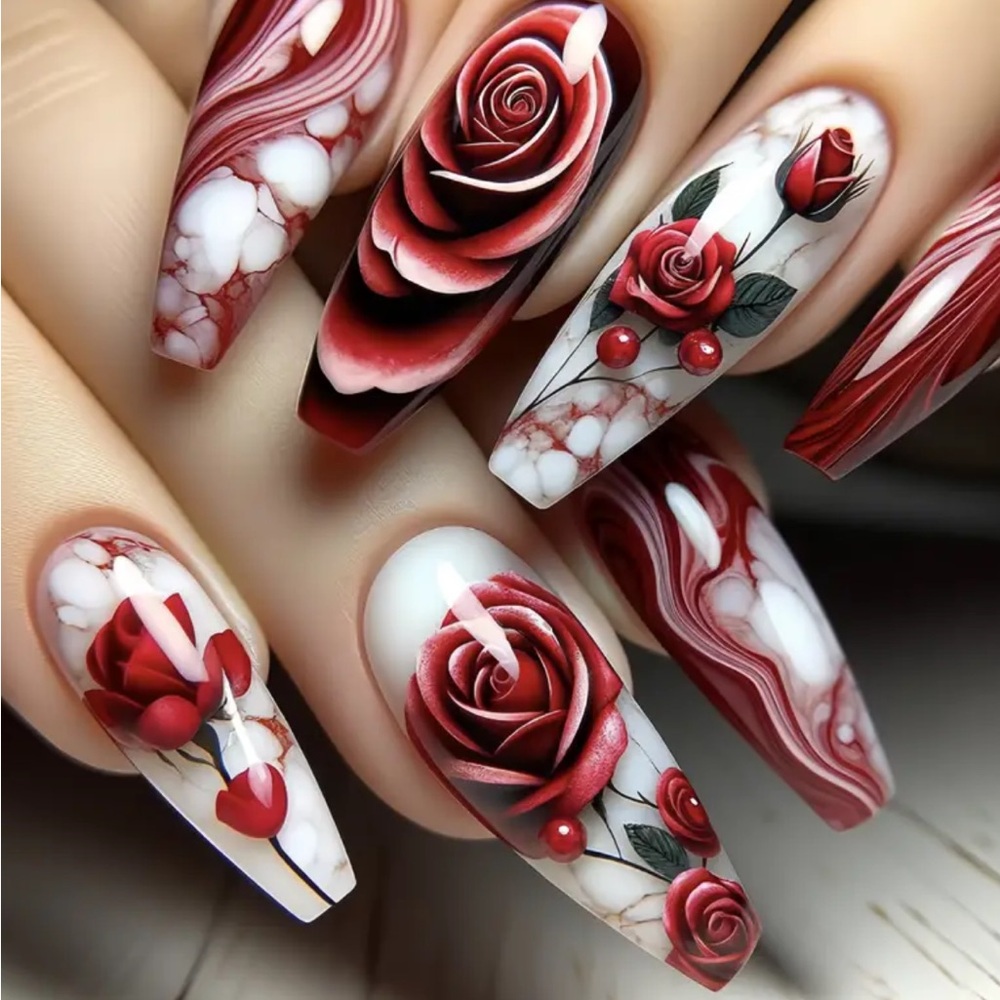 New 24 pc press on nails